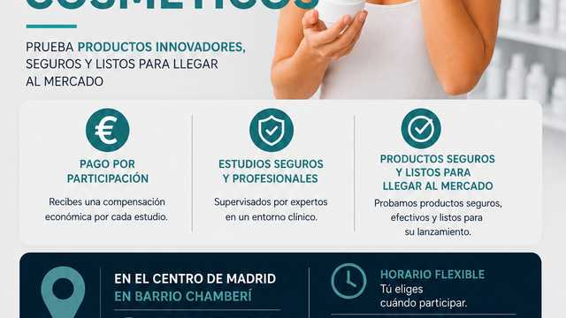 Participante en Estudios Cosméticos Remunerados | Madrid
