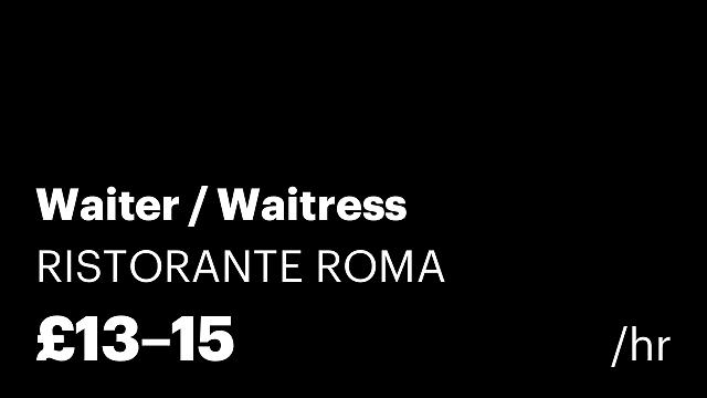 Waiter / Waitress