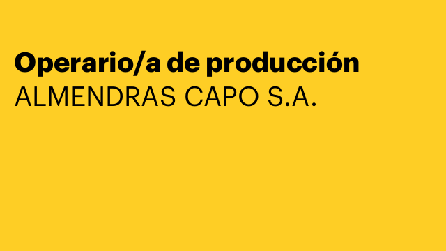 Operario/a de producción