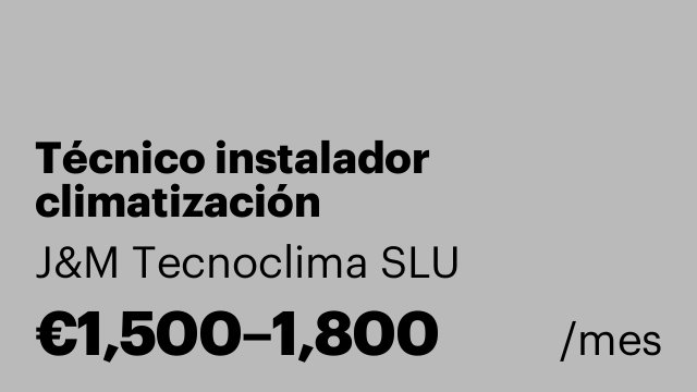 Técnico instalador climatización