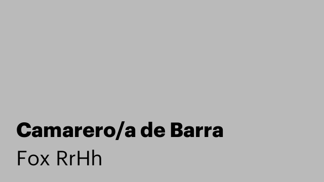 Camarero/a de Barra