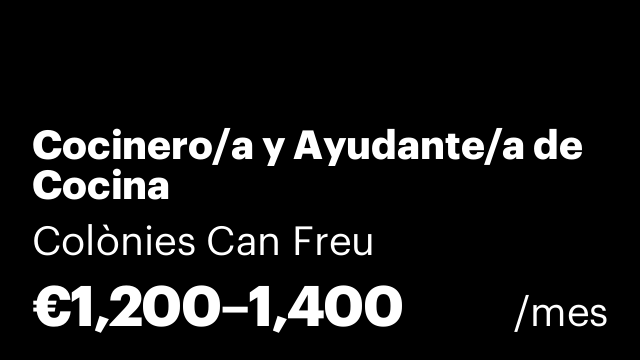 Cocinero/a y Ayudante/a de Cocina