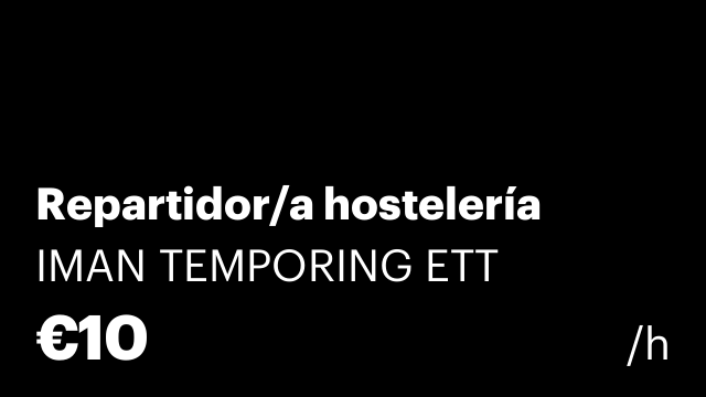 Repartidor/a hostelería