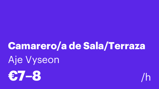 Camarero/a de Sala/Terraza