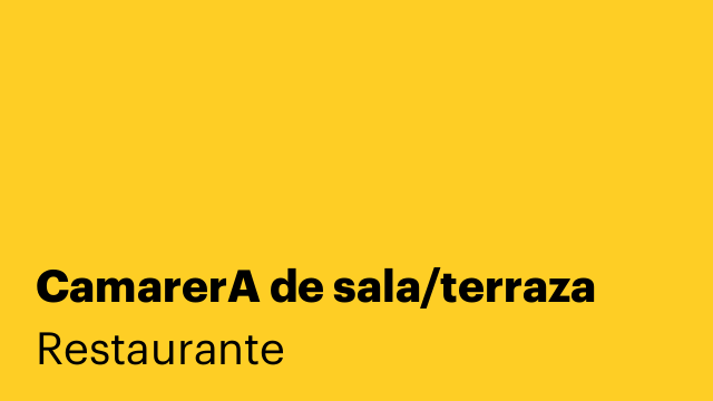 CamarerA de sala/terraza