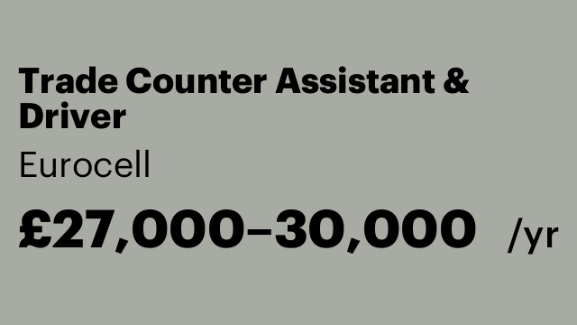 Trade Counter Assistant & Driver
