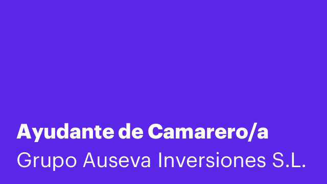 Ayudante de Camarero/a