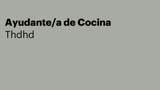 Ayudante/a de Cocina