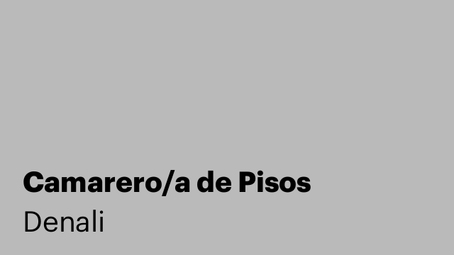 Camarero/a de Pisos