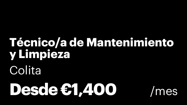 Técnico/a de Mantenimiento y Limpieza