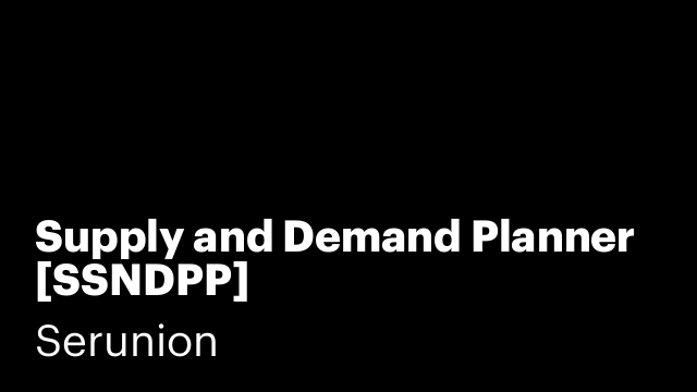 Supply and Demand Planner  [SSNDPP]