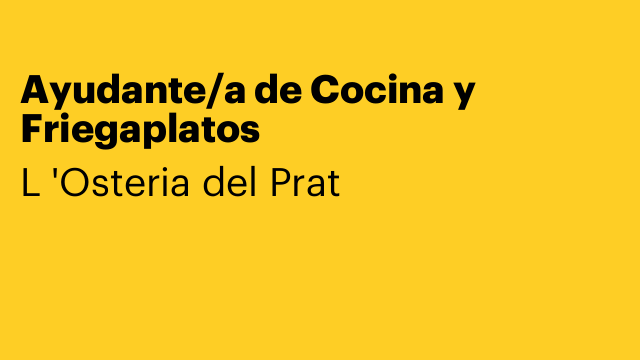 Ayudante/a de Cocina y Friegaplatos