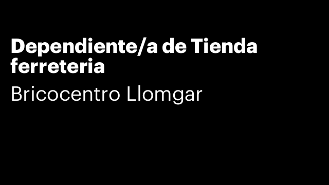 Dependiente/a de Tienda ferreteria