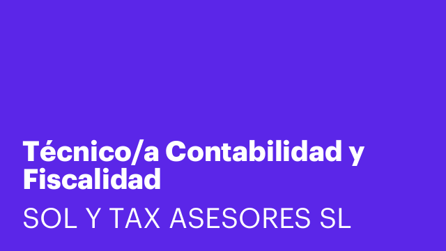 Técnico/a Contabilidad y Fiscalidad