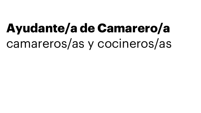 Ayudante/a de Camarero/a