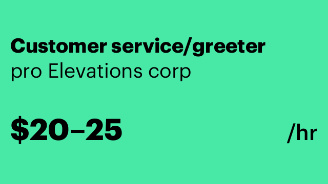 Customer service/greeter
