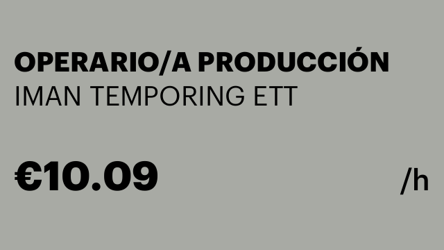 OPERARIO/A PRODUCCIÓN