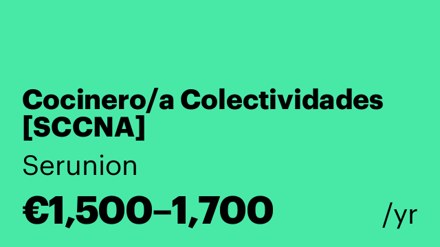 Cocinero/a Colectividades [SCCNA]