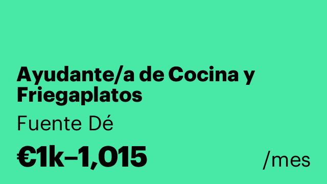Ayudante/a de Cocina y Friegaplatos