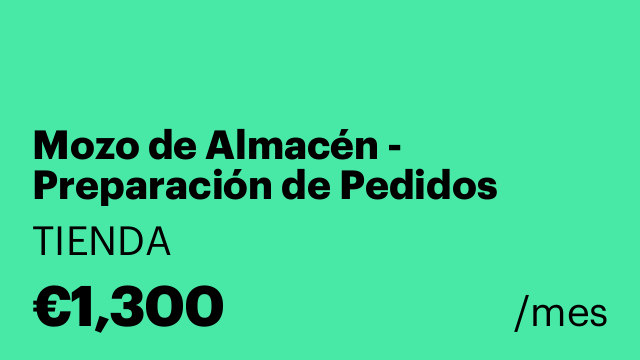 Mozo de Almacén - Preparación de Pedidos Online