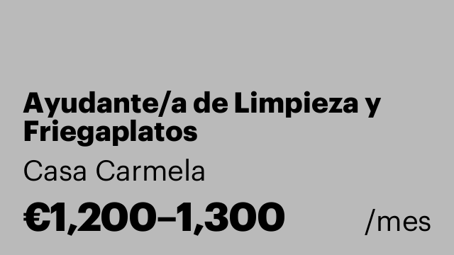 Ayudante/a de Limpieza y Friegaplatos