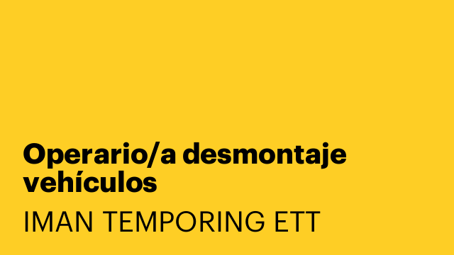Operario/a desmontaje vehículos