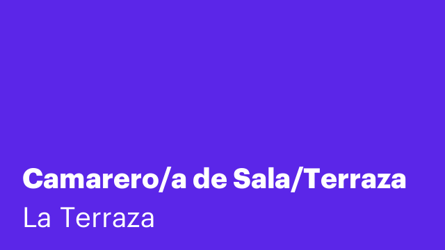 Camarero/a de Sala/Terraza
