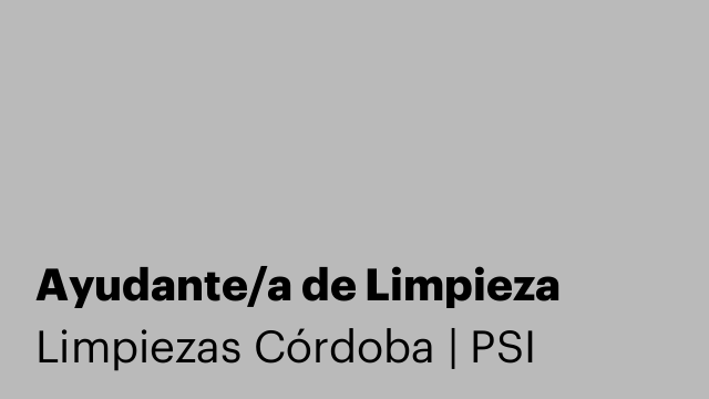 Ayudante/a de Limpieza