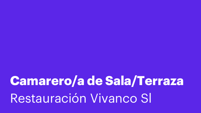 Camarero/a de Sala/Terraza