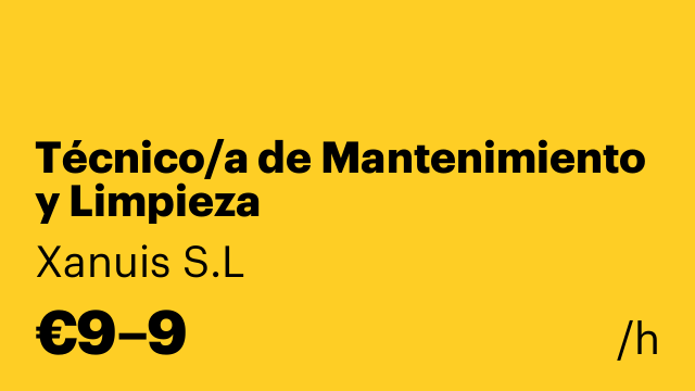 Técnico/a de Mantenimiento y Limpieza