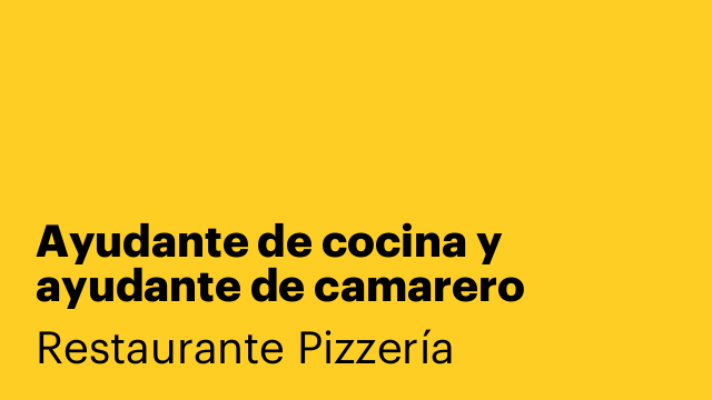 Ayudante de cocina y ayudante de camarero