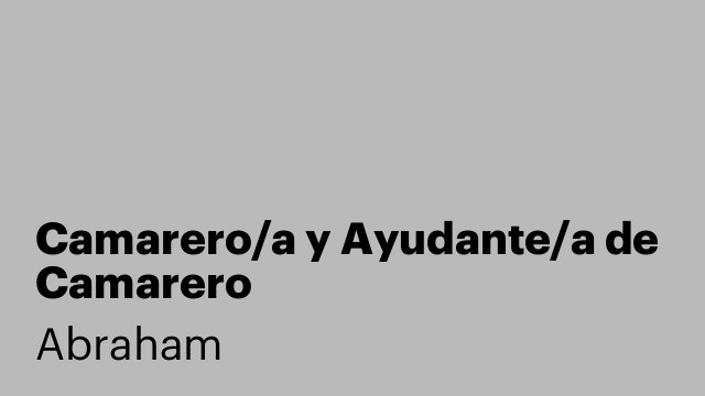 Camarero/a y Ayudante/a de Camarero