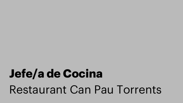 Jefe/a de Cocina