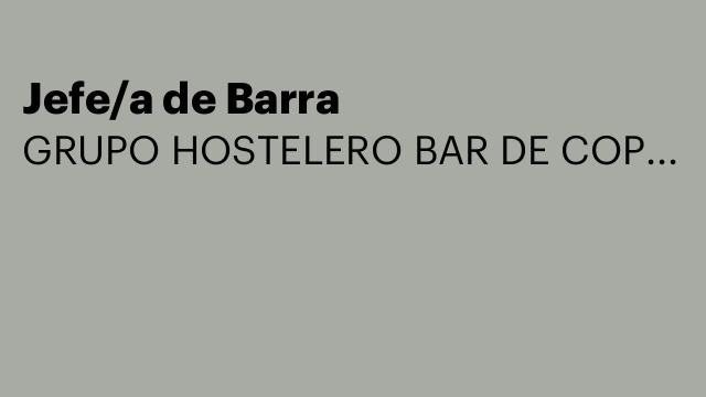 Jefe/a de Barra
