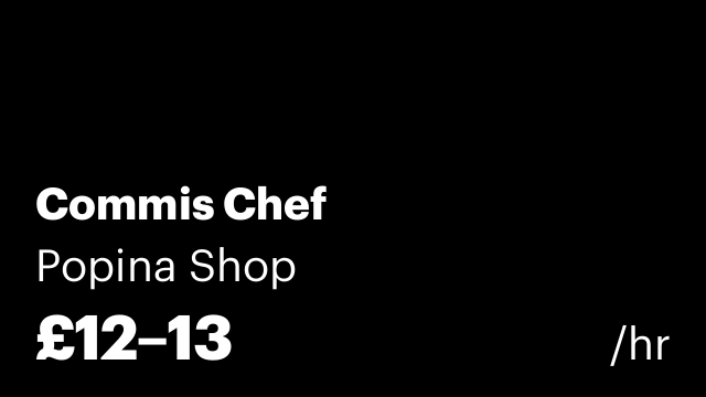 Commis Chef