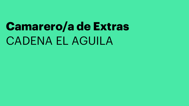 Camarero/a de Extras