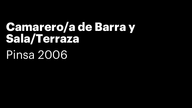 Camarero/a de Barra y Sala/Terraza