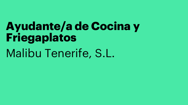 Ayudante/a de Cocina y Friegaplatos