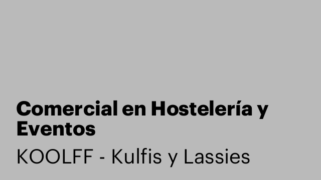 Comercial en Hostelería y Eventos