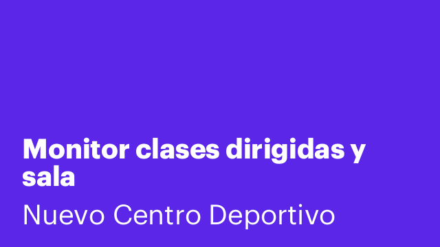 Monitor clases dirigidas y sala