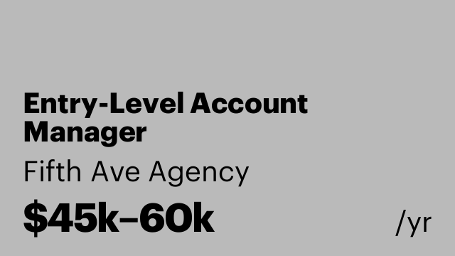 Entry-Level Account Manager