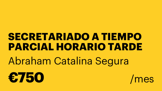 SECRETARIADO A TIEMPO PARCIAL HORARIO TARDE