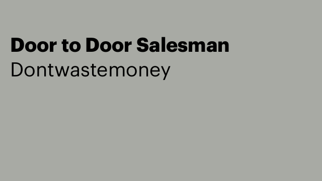 Door to Door Salesman