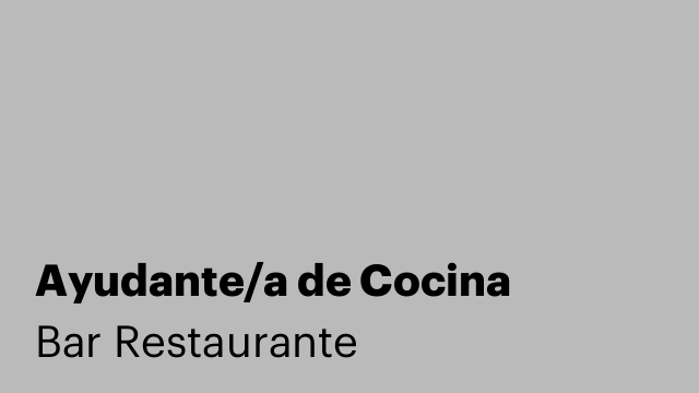 Ayudante/a de Cocina