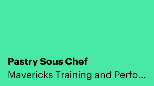 Pastry Sous Chef