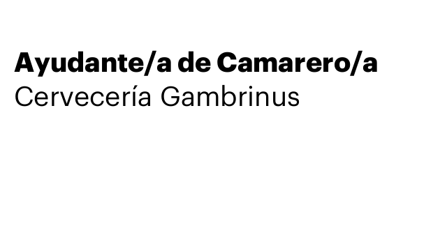 Ayudante/a de Camarero/a