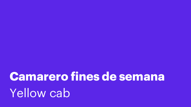 Camarero fines de semana