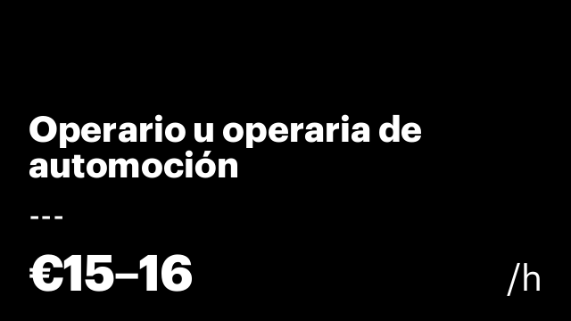 Operario u operaria de automoción
