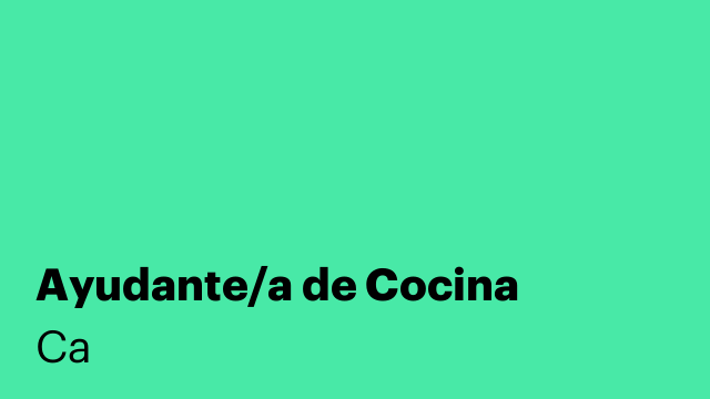 Ayudante/a de Cocina