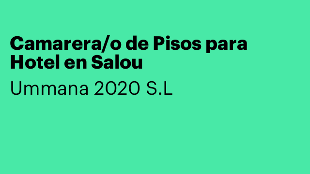 Camarera/o de Pisos para Hotel en Salou